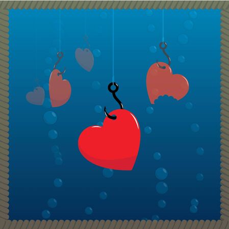 heart under waterのイラスト素材