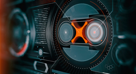 Elements for HUD interface. Technology background.Futuristic user interface.の写真素材