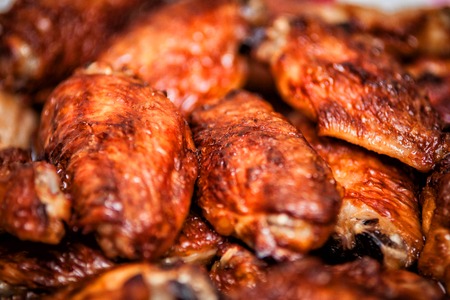 Hot buffalo style chicken wingsの写真素材