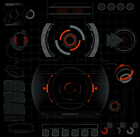 Sci-Fi Futuristic Glowing HUD Display. Vitrual Realityのイラスト素材