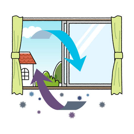 Illustration to promote ventilationのイラスト素材