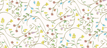 Various colors floral patternのイラスト素材