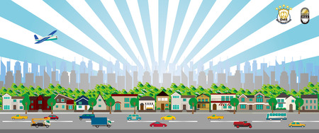 It is an illustration of the cityscape.のイラスト素材
