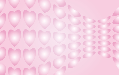 Pink heart bent patternのイラスト素材