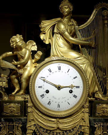 French antique clock from the 19th centuryの写真素材
