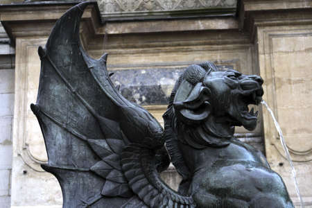 In Paris France an elegant mythological statueの写真素材