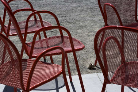 Chairs in the parkの写真素材