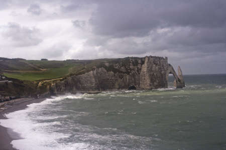 Cliffs of Etretat on the Normandy coast in France