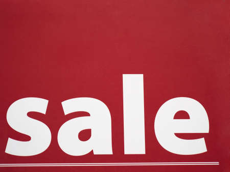 Red and white Sale signの写真素材