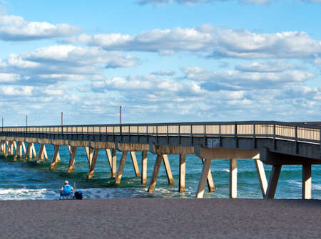 Man relaxing Deerfield Beach Floridaの写真素材