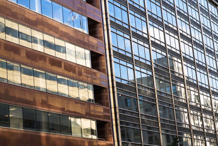 Modern office buildings with reflectionの写真素材