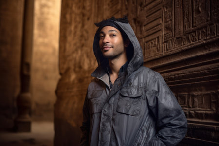 Portrait of a young man in the city of Luxor, Egyptの素材