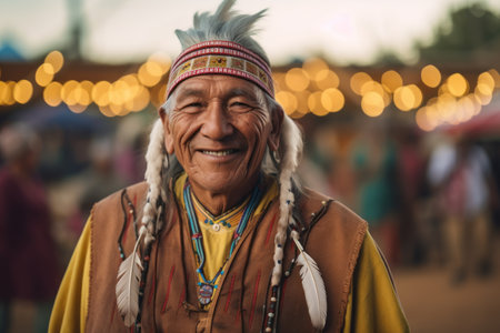 Portrait of unknown Nepali old people on the street of Kathmandu in the eveningの素材
