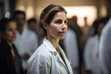 People gather outside Gucci fashion show building for Milan Women's Fashion Week in Milan.の素材