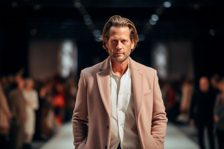 A model walks the runway at the Carmen Marc Valvo Fall 2013 fashion show during Mercedes-Benz Fashion Week in New York City.の素材
