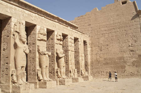 Medinet Habu - mortuary temple of Ramesses III, Luxor, Egypt のeditorial素材