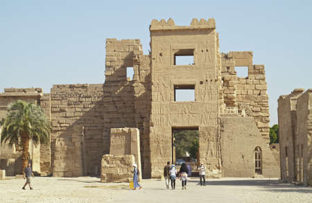 Medinet Habu - mortuary temple of Ramesses III, West Bank of Luxor, Egypt のeditorial素材