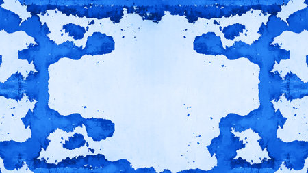 Abstract blue white painted paper frame texture backgroundの写真素材