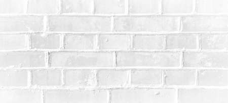 White light brick tiles wall texture wide background banner panorama
