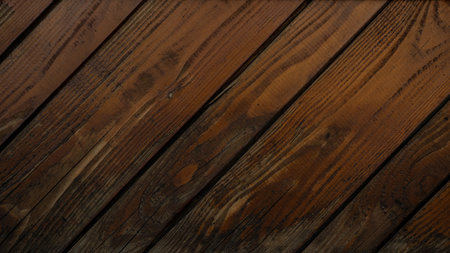 Old brown rustic dark grunge wooden timber boards wall texture - wood background bannerの写真素材