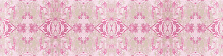 Old aged worn pink seamless vintage retro mosaic tiles wall wallpaper texture with geometric floral...