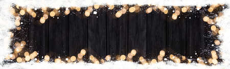 winter / Advent / christmas Background banner panorama template - Frame made of snow with snowflakes...