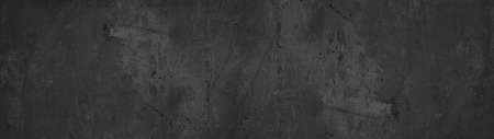 Black anthracite dark gray grey grunge stone concrete cement blackboard chalkboard wall floor texture background banner panorama,の写真素材