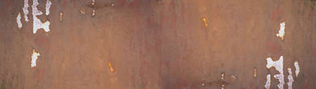 Grunge rusty scratched orange brown metal corten steel stone background texture banner panorama