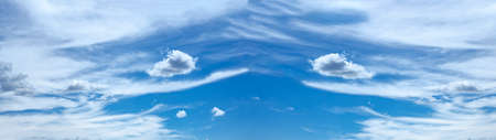 Blue sky, cloudscae background banner panorama, with clouds, summer weather