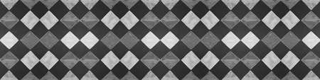Gray gray white black cement concrete checkered vintage tiles wall or floor in used optic texture background banner panoramaの写真素材