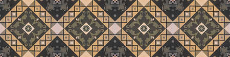 Old brown black vintage shabby patchwork mosaic tiles stone concrete cement wall texture background...