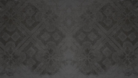 Old gray grey anthracite vintage shabby patchwork mosaic tiles tile stone concrete cement wall...