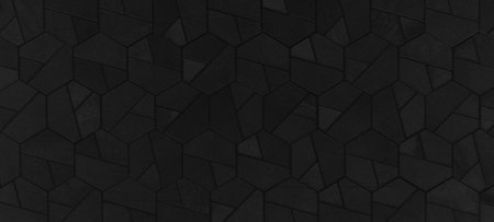 Black anthracite abstract dark seamless geometric hexagonal hexagon mosaic cement stone concrete...