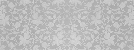 Old gray white vintage shabby damask floral flower patchwork tiles stone concrete cement...