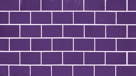 Purple abstract colored colorful brick tiles tilework glazed ceramic wall or floor texture wide background patternの写真素材