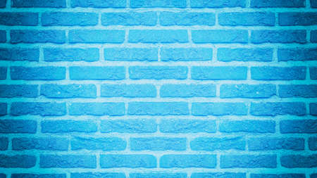 Blue colored abstract colorful damaged rustic brick wall brickwork stonework masonry texture background patternの写真素材