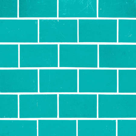 Turquoise abstract colored colorful brick tiles tilework glazed ceramic wall or floor texture wide background patternの写真素材