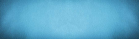 Blue colored rustic leather texture - Background banner panorama longの写真素材