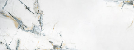 Marbled background banner panorama - High resolution white gray gray Carrara marble stone textureの写真素材