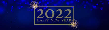 2022 Happy New Year, New Year's Eve Party, festive celebration holiday greeting card background...
