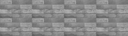 Old gray greyvintage worn geometric shabby mosaic ornate patchwork motif porcelain stoneware tiles...