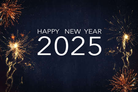 Silvester 2025 Happy New year, New Year's Eve Party celebration holiday background- Frame made of...