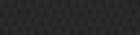 Black gray gray stone concrete cement square tile texture background panorama bannerの写真素材