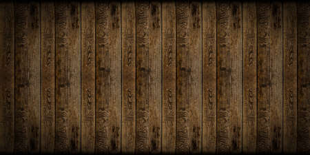 Old brown rustic dark grunge wooden timber wall or floor or table texture - wood background bannerの写真素材