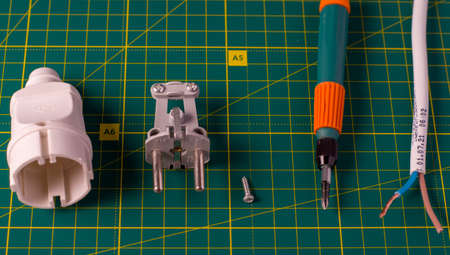 disassembled electrical plug