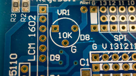 close up of computer circuit board