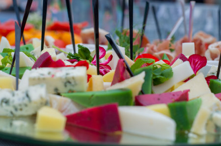meet dish, cheese dish with vegetables