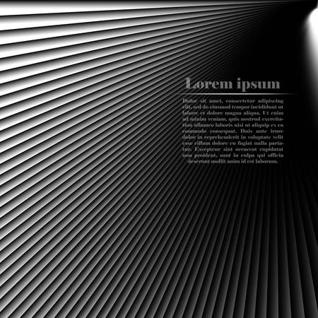 Abstract line and gradient background. Monochromatic geometric vector illustration. Perspective distorted pattern.のイラスト素材