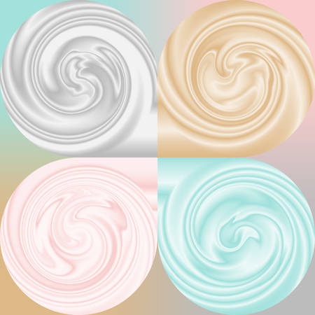 3D like dark smooth and silky cosmetics, liquid, gel, milk, cream, skin care or another daily product swirlのイラスト素材