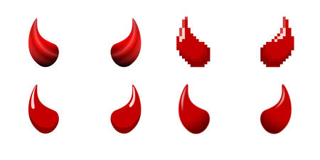 Set of devil horns vector illustrationのイラスト素材